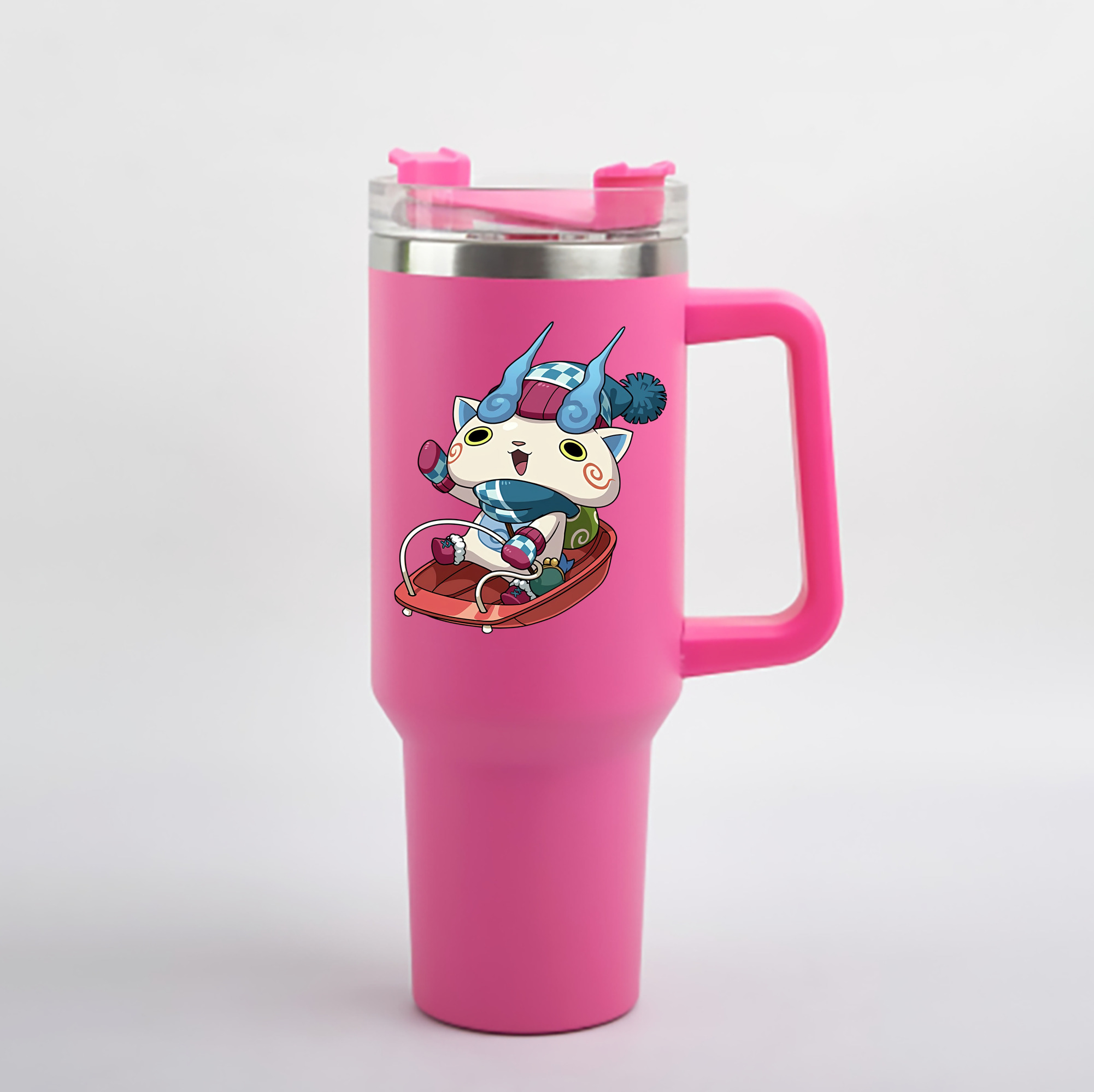 （画像用） 妖怪ウォッチ Yo-kai Watch 1200mL車用タンブラー - クリスタルステッカー（プラスチックストロー付き）
